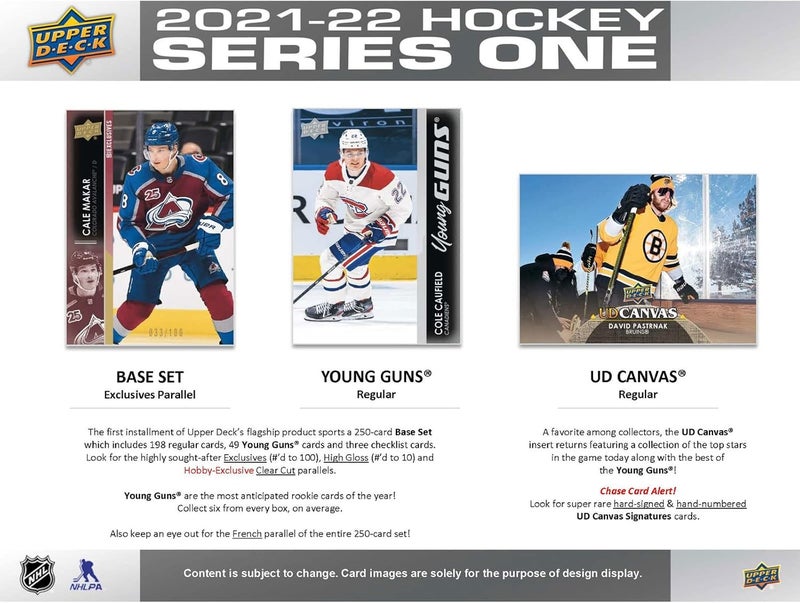 Upper Deck 2021 2022 Hockey Series 1 Factory Sealed Unopened Blaster Box of Packs Possible Young Guns Rookies and Jerseys - Image 3